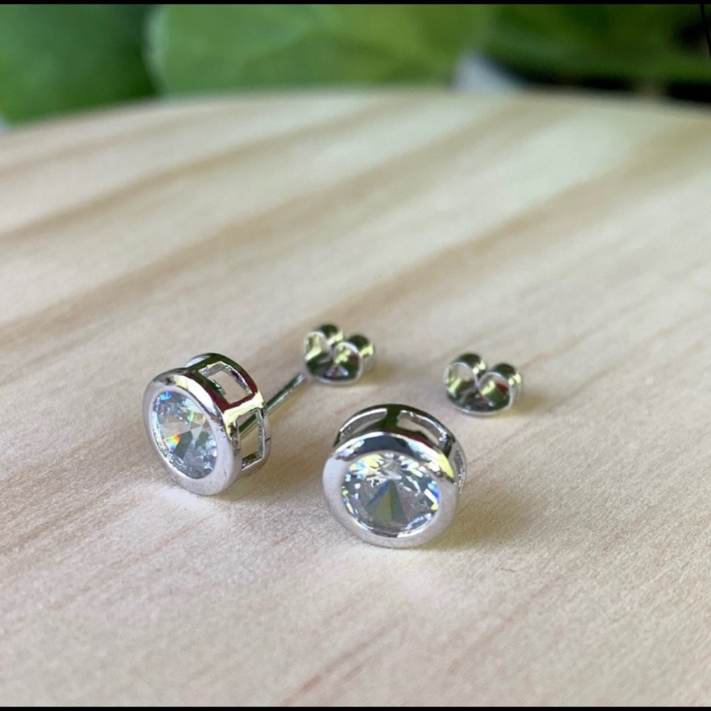 Sterling Silver 925 CZ Stud Earrings